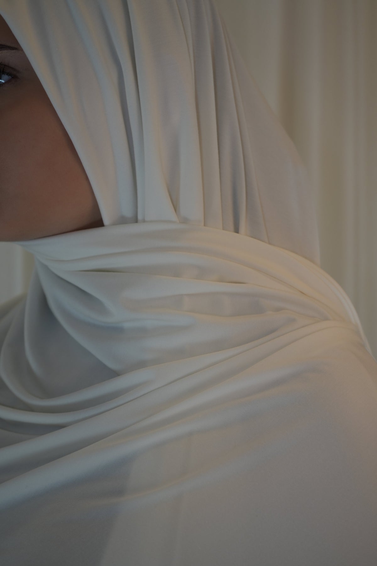 Jersey Hijab ivory elfenbein