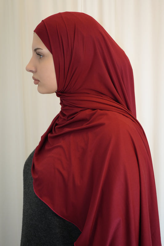 Jersey Hijab Himbeerrot