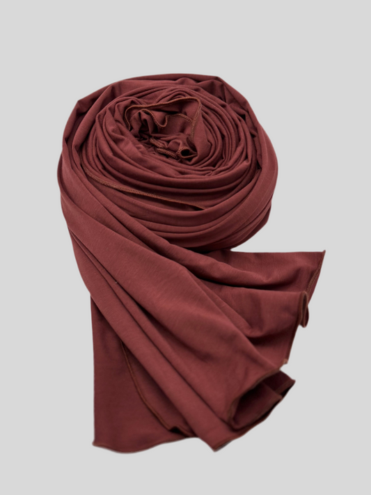 Jersey Hijab rotbraun/kupfer
