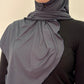 Jersey Hijab quadratisch dunkelgrau